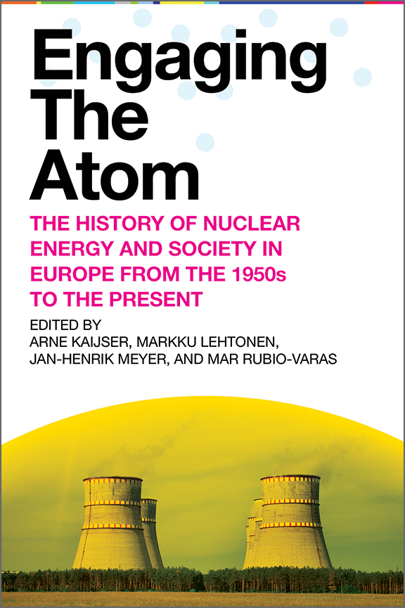 Engaging the Atom cover, four nuclear power cooling towers