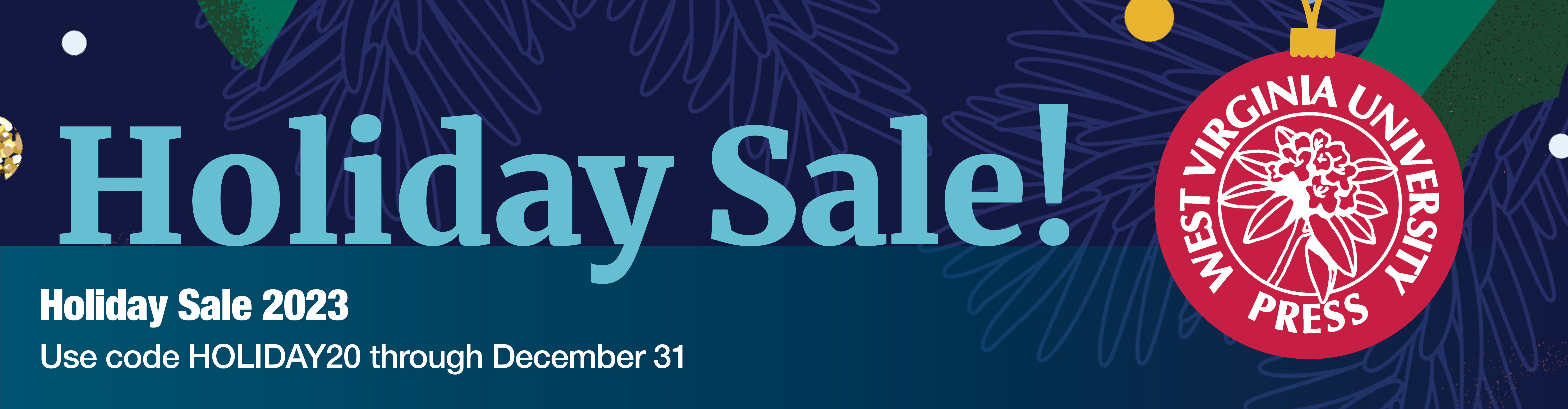 WVU Press Holiday Sale Banner December 2023